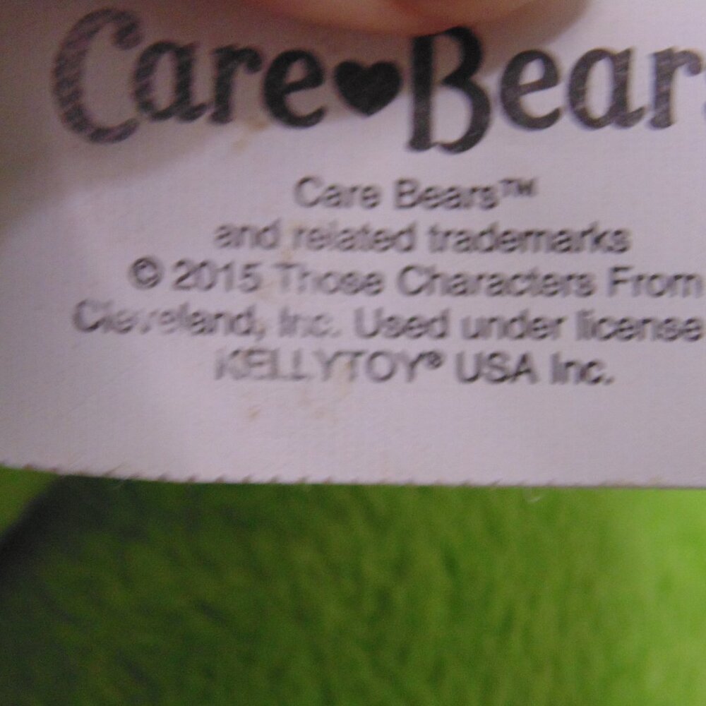 2015 Care Bears Stuffed Plush 13 Inches - Good Luck Bear - Kellytoy - Green - Picture 3 of 4
